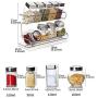 Glass Storage Containers - Cooking Seasoning Bottle Stand Spice Jars Kitchen Storage Rack Gravy Boats Food Container Kitchen Tools Saving Space Accessories