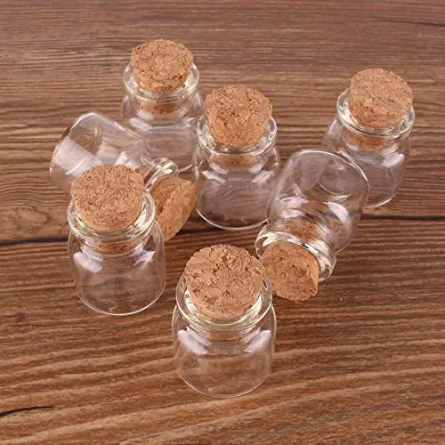 Glasbehälter & Flaschen | 100 Stück 222512,5mm 4ml Mini Glas Wünsche-Gewürzflaschen Kleine Flaschen mit Korkstopfen für Pendel, Basteln, Hochzeitsgeschenke | von HUDITOOLS | 1 Stück