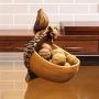 Squirrel Wooden Bowl And Food Storage Container Decorative Cookie Jars Daily Snack Storage Box Dried Fruit Server