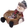 NUOBESTY Christmas Candy Storage Basket Christmas Party Gift Holder Xmas Storage Basket Fruits Container Basket Jar Snowman Candy Storage Basket for Christmas (Snowman)
