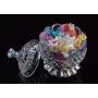 FUYU Royal Embossed Colorful Crystal Glass Candy Jar With Lid Jewelry Box