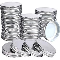 20 Packs Jar Lids Regular Mouth Canning Jar Lid Leak Proof Sealing Storage Caps (Silver)