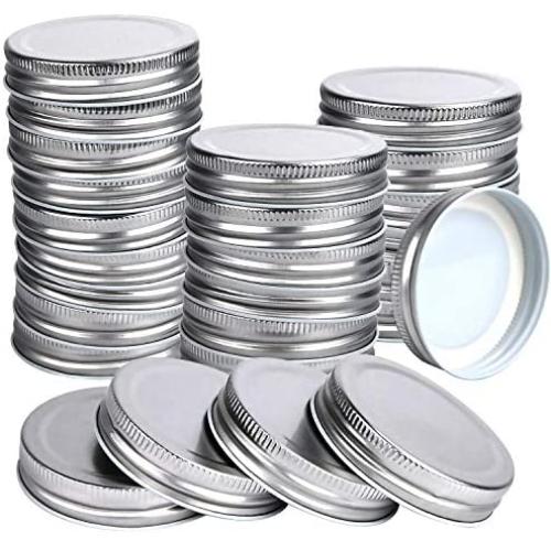 20 Packs Jar Lids Regular Mouth Canning Jar Lid Leak Proof Sealing Storage Caps (Silver)