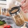 Tiakino Spice Jar, Mini Clear Glass Spice Jar Container Set with Airtight Lids Spoon for Kitchen Accessories