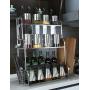 LYNNTLJ Multi-Tier Spice Rack,Stainless Steel Kitchen Countertop Spice Holder,for Spice Jar and Bottle Storage,Space-Saving/Silver / 50x22x67cm