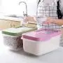 HOMELUNY Set of 4 Large Rice Storage Box Moisture Proof Rice Bucket Storage Bin for Candy, Cookie, Rice, Sugar,Flour,Snacks Keeping Food Dry & Fresh green