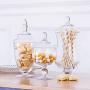 Transparent glass jar candy jar large food storage tank Canister Storage bottle wedding table decoration 3pcs/Set,Clear