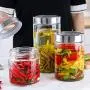 Glasbehälter, feuchtigkeitsdicht, Küchen-Lebensmittelbehälter, zum Aufbewahren von Gewürzen/Pasta/Haferflocken/Kaffeebohnen