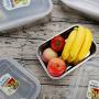 E-House Kitchen Storage Containers Meal Prep Food Containers Set Dry Goods Storage Jars Rectangle Stainless Steel Food Storage Container Holder Lunch Box Bowl with Lid - 2.8L