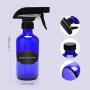 Blue Glass Spray Bottles 8oz ULG 3 Piece Boston Round Cobalt Blue Scale Empty Bottles Heavy Duty Black Trigger Sprayer Mist, Stream Settings Refillable Container for Essential Oils Cleaning Products