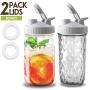 Mason Jar Lids,2 Pack Canning Lids Flip Cap Lids with Leak-Proof Seal Storage Caps for Wide Mouth Mason Jars Ball Jars Canning Jars to Pouring Lemonade Coffee Tea Jam Oatmeal (2 Pack, Gray)