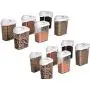 Slings Cereal Dispenser Easy Flow Storage Jar 750Ml 12 Pcs Set, Idle for Kitchen- Storage Box Lid Food Rice Pasta Pulses Container