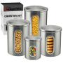 Canister Sets for the Kitchen - Brushed Stainless Steel - Anti fingerprint Coating - Sugar and Flour Canisters Set of 4 - Food Storage Containers