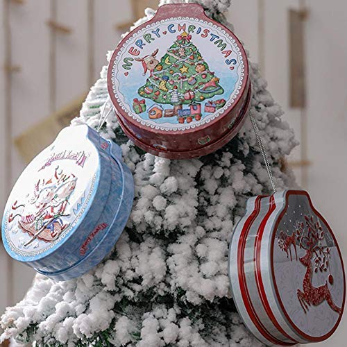 Famtasme Candy Box Round Cookie Jar Storage Box Childrens Gift for Christmas Birthday (Tree Decoration) contribution