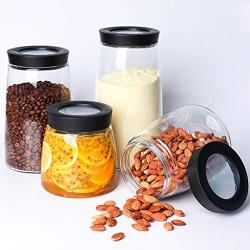 YYMFG Sealed jar Glass with lid Household Glass Jars/Storage jar Assorted Collection of airtight Vintage Dry Food Containers 900ml（0.9L） (Size : 900ml1)