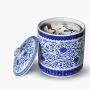 Keramikbehälter für die Dekoration / Lebensmittelaufbewahrung, blau-weiß, mit abnehmbarem Deckel, dekorative Accessoires (Farbe: Blau, Größe: 22,5 x 22,5 x 27 cm)