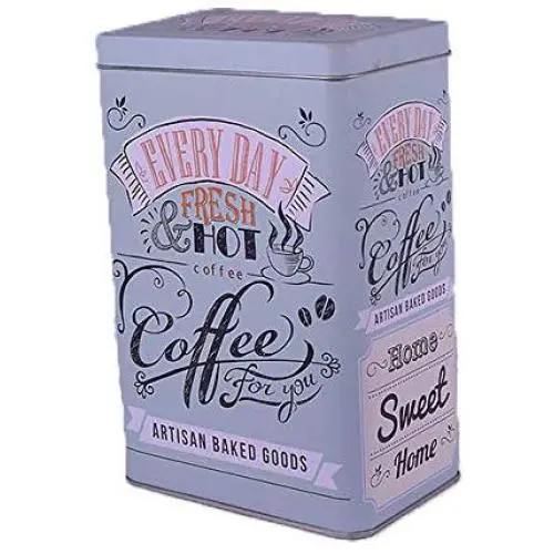 Metal Tin Coffee Iron Storage Box Turquoise - Everyday Fresh & Hot Metal Tin Coffee Iron Storage Box Turquoise - Everyday Fresh & Hot