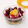 Kitchen Food Storage Jar Airtight Food Storage Glass Food Storage Container (Set Of 3) No BPA Round Glass Bowl Can Use Microwave Oven Refrigerator Dishwasher Salad Lunch Picnic