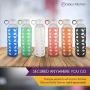 Pratico Kitchen 18oz Leak-Proof Glass Bottles, Juicing Containers, Water/Beverage Bottles - 6-Pack with Multi-Color Loop Caps