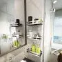 Edelstahl Gewürzregal Wandhalterung, 304 Edelstahl Gewürzregal Wandregal für Küche, Wohnzimmer, Badezimmer, Dusche – Gewürzregal zur Wandmontage