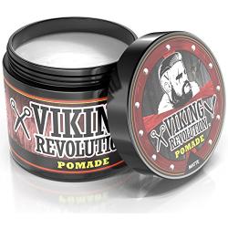 Hair Pomade for Men (New Formula) - Medium Hold and Matte Shine Free for Classic Look 4oz - Water Based & Easy to Wash Out by Viking Revolution