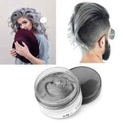 Silver Grey Hair Color Wax, Natural Hairstyle Wax 4.23 oz, Temporary Hairstyle Cream for Party, Cosplay, Halloween, Daily use, Date, Clubbing (Silver Grey)