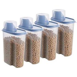 storage box XIAOXIAO Kitchen Large Sealed Cans Multi-Grain Jars Sundries Storage Tanks Plastic Food Storage Boxes (Color : Blue, Size : L)