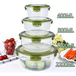 Plastic Storage Boxes with lids, Transparent Storage containers Regular Mouth Durable Versatile Sealed jar Pack of 4-B