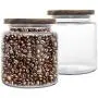 Bocal en verre transparent de 2,7 L (2 x Pack) avec couvercle en bois – Ensemble décoratif pour cuisine ou artisanat