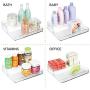 mDesign Plastic Kitchen Food Storage Organizer Shelves, Spice Rack Holder for Cabinet, Cupboard, Countertop, Pantry - Holds Jars, Baking Supplies, Canned Food, Pasta - 2 Levels, 10" W, 4 Pack - Clear