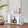 Kitchen Storage,Spice Rack- Kitchen Wrought Iron Double-layer Spice Bottle Rack, Small Countertop Floor Condiment Storage Rack Seasoning Shelf for Spice Jar, Can, Bottle and more Multifunction Cutlery