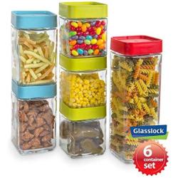 Glasslock 12-Piece Square Block Canister Set