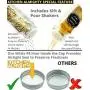 25 Glas Gewürzflaschen Set: 667 Schreibtafel & Klare Etiketten – 6 Fl. Oz. Leere, Quadratische Flaschen mit Gieß-/Sieb- & Grobsieb-Verschluss & Luftdichter Verschluss – Silikon-Trichter von KITCHEN ALMIGHTY