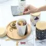 Einer-Stück-Keramik-Schüssel mit geometrischen Mustern, bleifrei, mit Holzverschlüssen, ideal für Süßigkeiten, Kekse, Butter, Kaffee, Hafer, Tee und Zucker (Stil 2) - 750ml