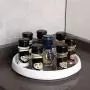 zhangwei Plastic Non-Slip Turntable Condiment Holder Cupboard Revolving Storage Tray for Kitchen Bathroom Rotatable Spice Jars Rack