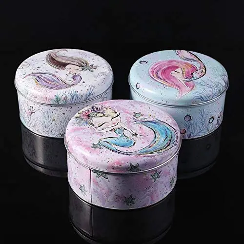 Zuckerbehälter mit neuem Design, tragbare runde Tin Box, Teelöffel-Candy-Biscuit-Schatzkästchen, Schmuck-Münzen-Aufbewahrungsbox – Runde Aufbewahrungsbox, Tin Teebox, Runde Metallbox
