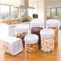 Hemoton 2pcs Plastic Containers With Lids,Plastic Storage Jars Round Containers Organizer for Nuts Tea Spice Dry Food(0.9L)