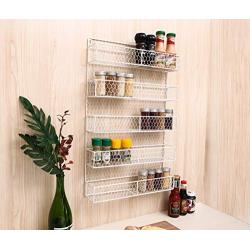 IZLIF Spice Rack Organizer 5 Tier Country Rustic Chicken Herb Holder | Wall Mounted Storage Rack for Storing Spices Household Items,White