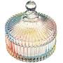 Danmu 1Pc Colorful Glass Jars, Glass Storage Jars, Food Storage Jars, Candy Jar with Lid, Cookie Jar, Jewelry Box Buffet Jar Biscuit Containers (620 ml / 21 oz)