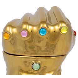 Marvel Avengers Infinity Gauntlet Cookie Jar - Gold with Infinity Stone Accents - Ceramic - 9 In Tall