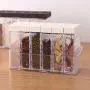 Kitchen Seasoning Boxes Bottles Jars Plastic Spice Lid Storage Organizer Sugar Pepper Layers Box Home Organization Accessories,Brown