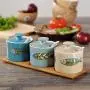 Cold Rain Ceramic Seasoning Jar Kitchen Storage Tank Seasoning Can Sugar Bowl With Spoon MSG Spice Storage Box Salt Shaker A 265,16