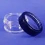 Plastic Clear Storage Jar w Black Rim Window Lid Travel Sample Case 10 gr (Pack of 250) Plastic Clear Storage Jar w Black Rim Window Lid Travel Sample Case 10 gr (Pack of 250)