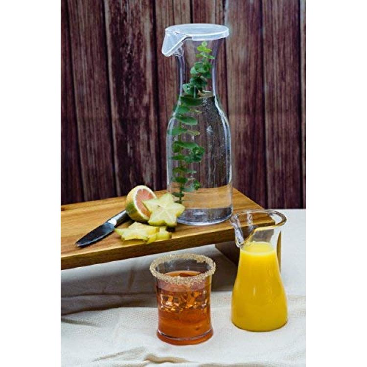 2pcs Clear Acrylic Juice Drink Pitcher Carafe Jug Water Carafes