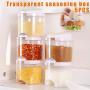 Liveday 5 Pcs Seasoning Jar Spice Box Condiment Jars Transparent Kitchen Container Stackable Sealed with Double Lid for Kitchen