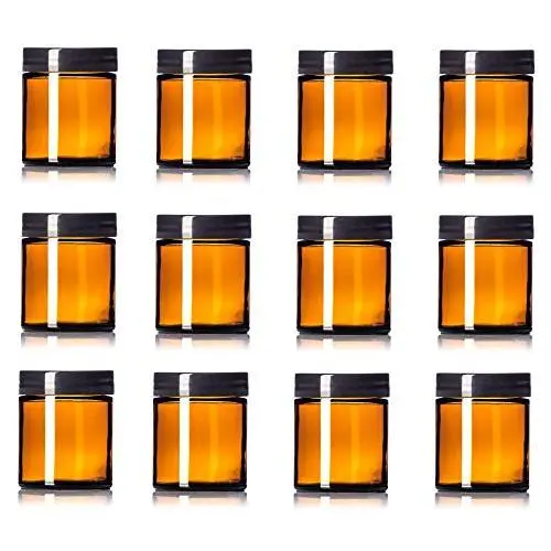 Premium Vials 4OzAMGLJarW-12-ZT Amber 4 Oz Glass Jar Black Lid (Pack of 12) Premium Vials 4OzAMGLJarW-12-ZT Amber 4 Oz Glass Jar Black Lid (Pack of 12)