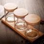 TNKML Kitchen Sealed Glass Seasoning Jar Set Seasoning Box Three-Piece Storage Jar Sugar Bowl Salt Shaker Kitchen Supplies Spice Container