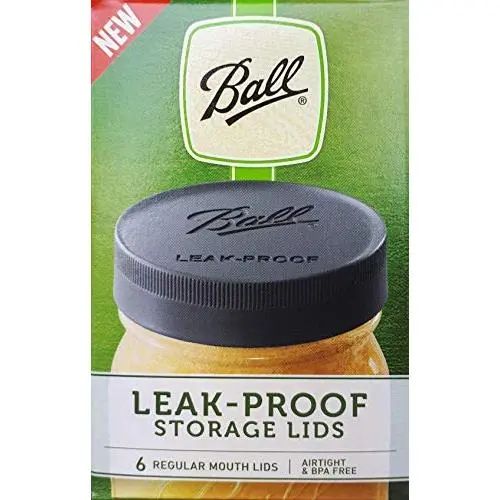 Ball Mason Jar Lids - Regular Mouth (Mason Jar Caps) - Leak Proof (Standard) 6pcs