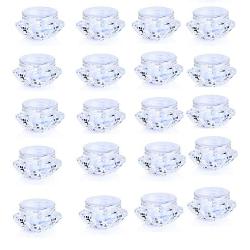 50pcs 3g wide Mouth Bottle Cream Empty Mini Clear Square Rhombus Plastic Cosmetic Sample Container Jar Trial Pack Sample Pack Makeup Container for Eye Shadow,Eye Cream,Nail,Powder,etc.