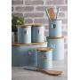 Typhoon Living Airtight Tea, Coffee and Sugar Storage Canister with Bamboo Lid, Set of 3, 1 Litre, Blue